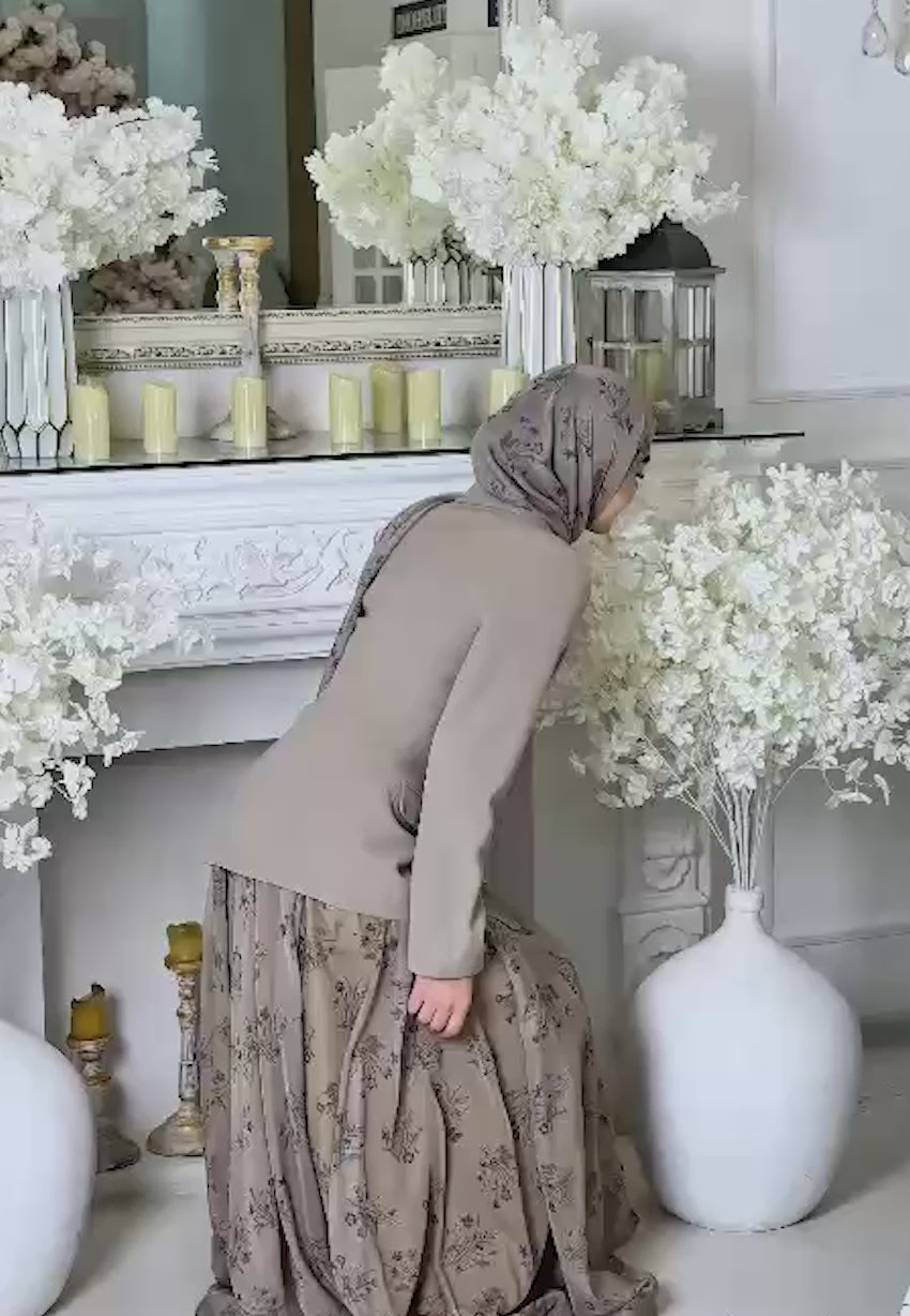 Kadın Tesettür İkili Takım –Bej Ceket & Daire Grenli Etek - Bej - Beden 38