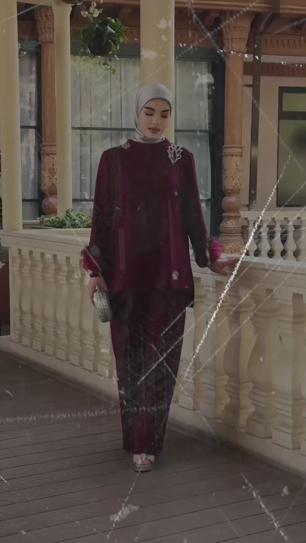 Bordo İkili Takım - Şık Tunik ve Pantolon Seti