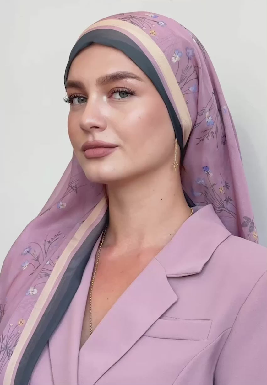 Kadın Tesettür İkili Takım – Pudra Ceket & Daire Grenli Etek - Pembe - Beden 38